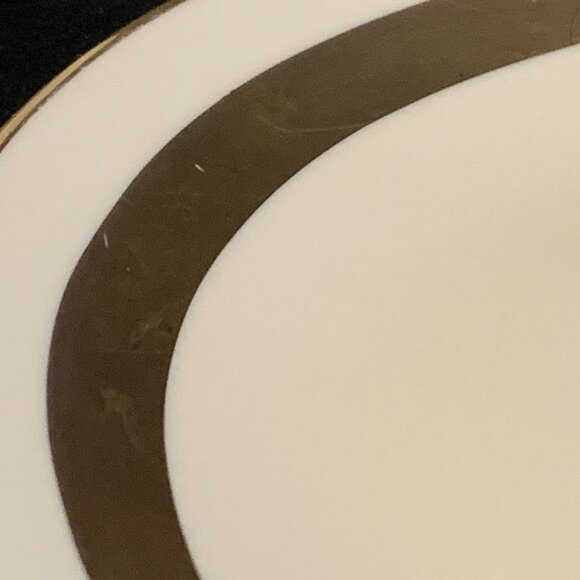 Flintridge China Huntington Oval Serving Platter 14" Gold Band California MCM - Picture 4 of 8